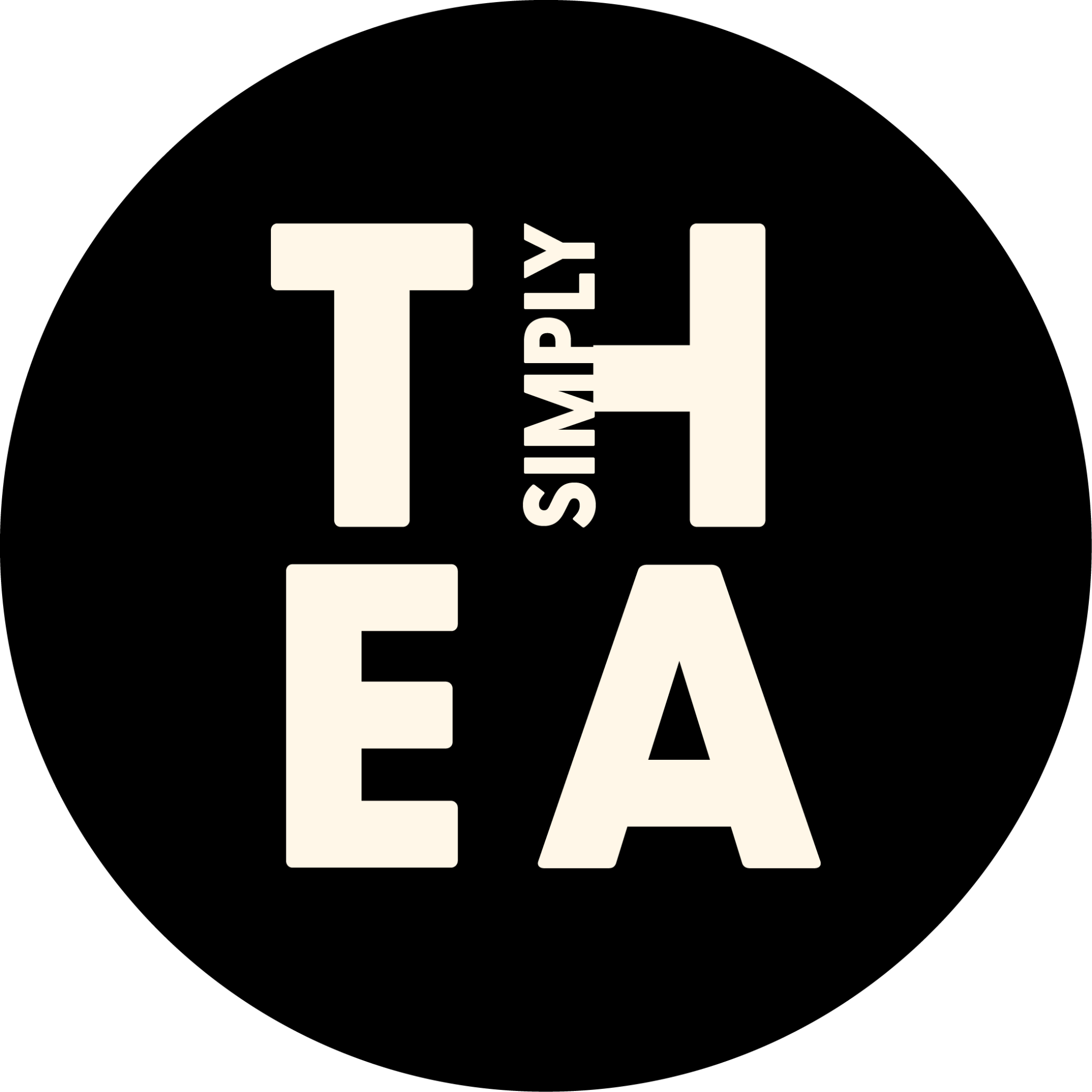 One-colour Simply Thea stacked logo